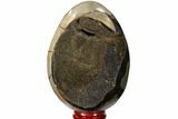 Septarian Dragon Egg Geode - Black Crystals #118714-1